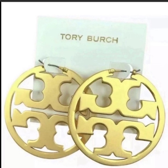 NEW Tory Burch Miller Hoop Earrings in Gold Color - Picture 5 of 6